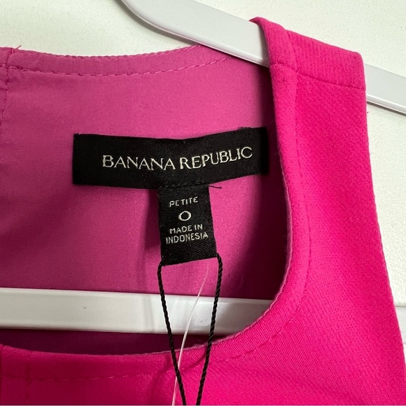 NWT Banana Republic Bright Pink Racerback Sleeveless Midi Dress size 0 Petite - Picture 3 of 14